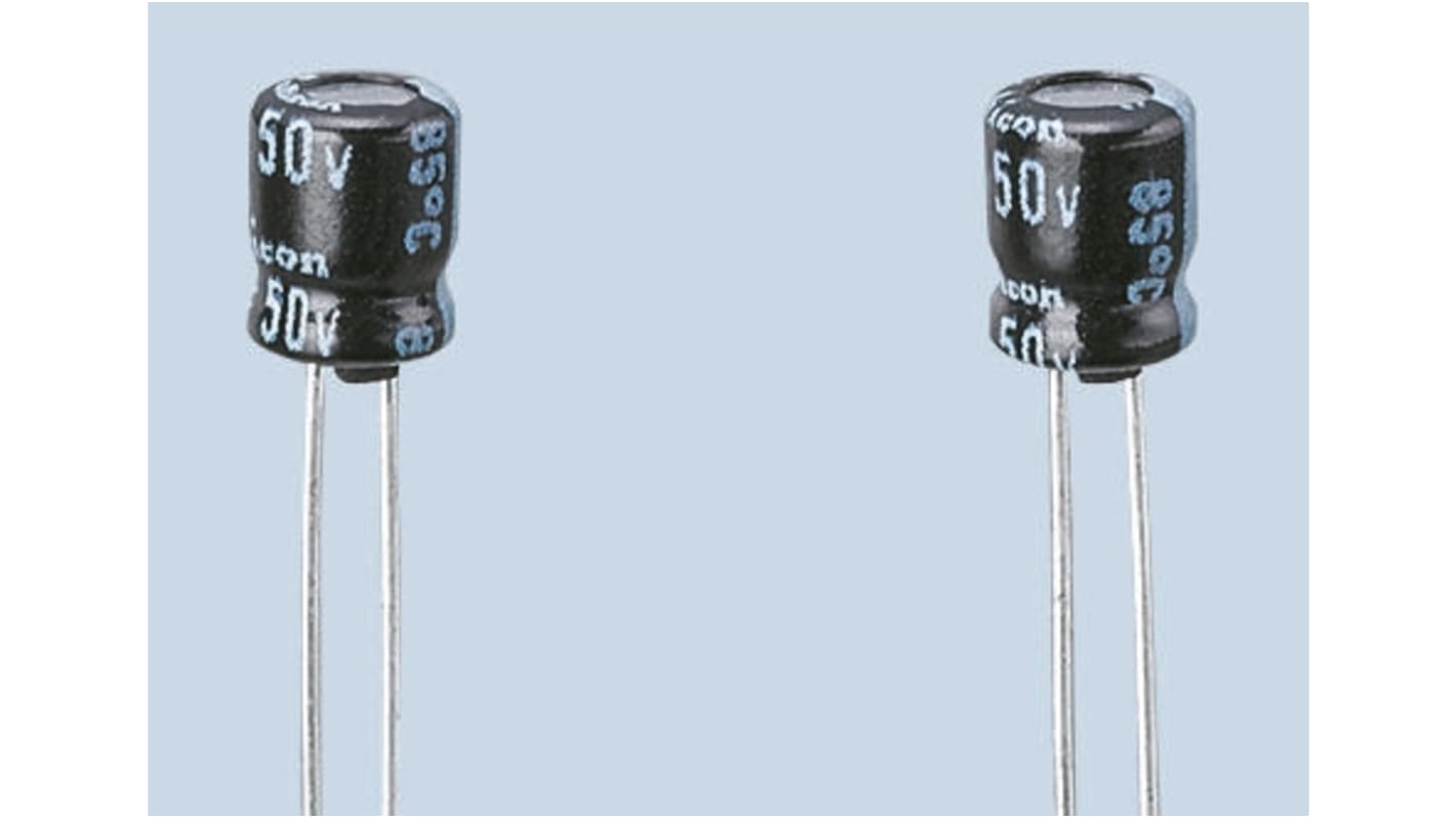 UMA1H010MDD | ニチコン 1μF,50V dc コンデンサ, スルーホール