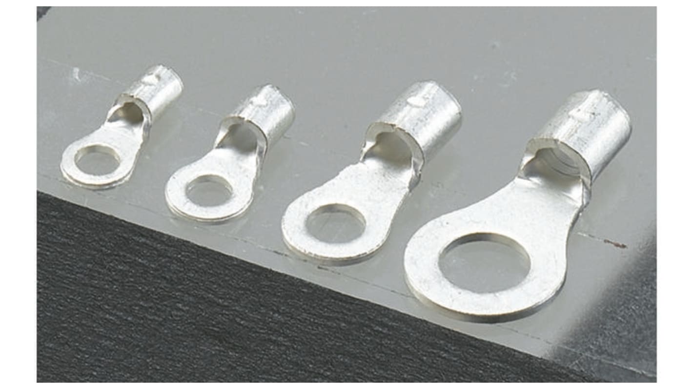 JST Uninsulated Ring Terminal, 3mm Stud Size, 1mm² to 2.6mm² Wire Size