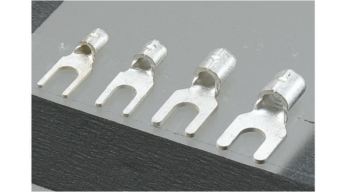 JST Uninsulated Crimp Spade Connector, 2.6mm² to 6.6mm², 12AWG to 10AWG, 4mm Stud Size
