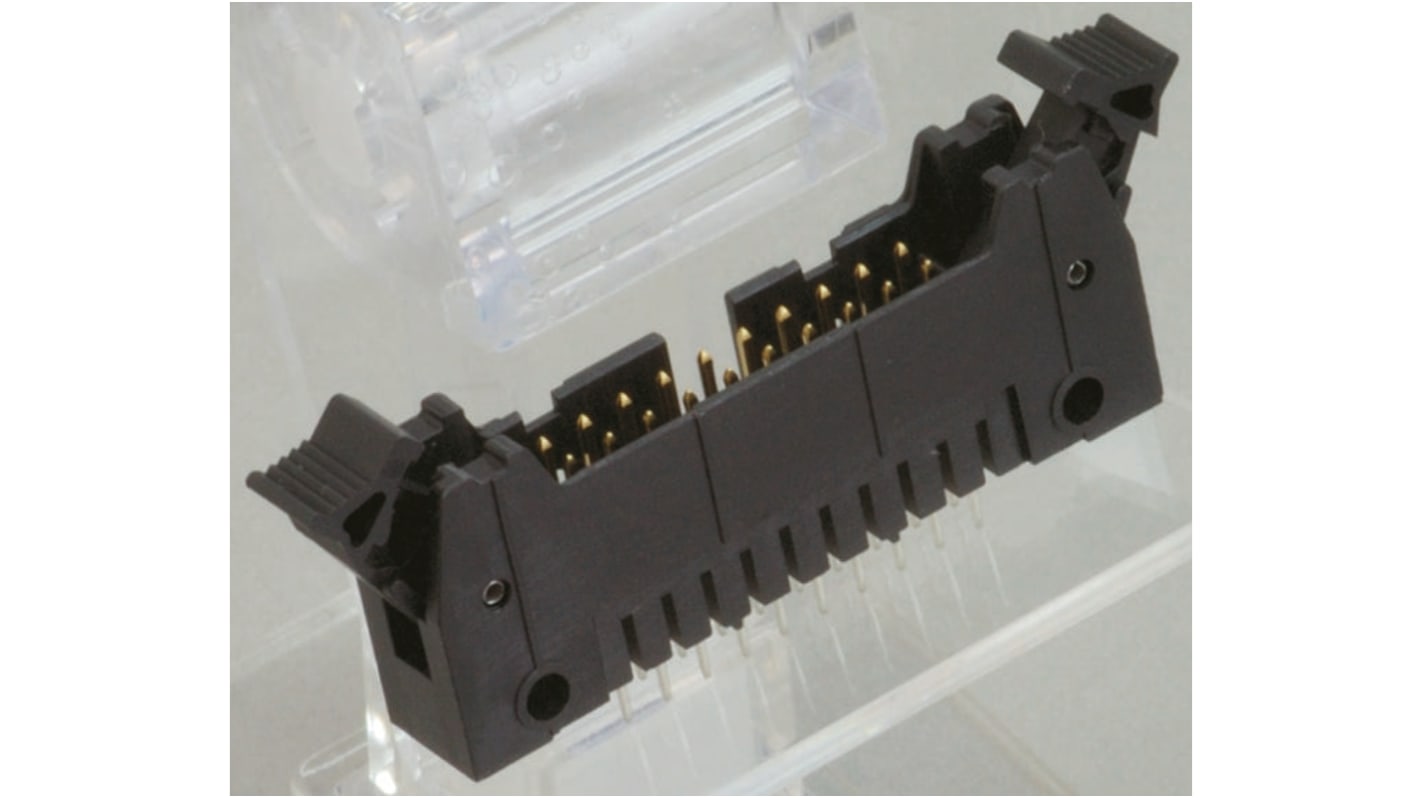 JAE PS Series Straight Through Hole PCB Header, 16 Contact(s), 2.54mm Pitch, 2 Row(s), Shrouded