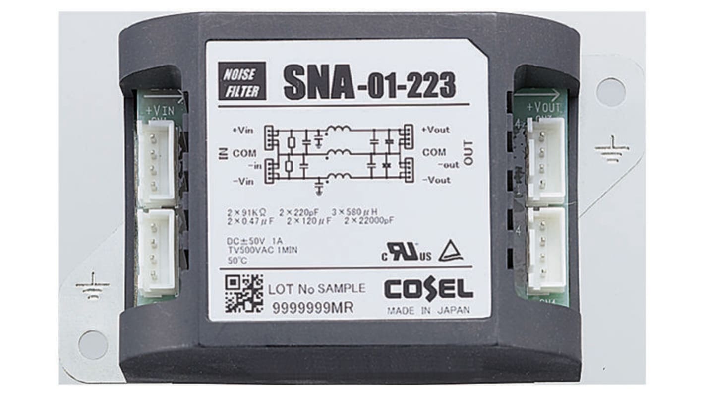 Cosel RFIフィルタ, 3A, ±50 V dc DINレール