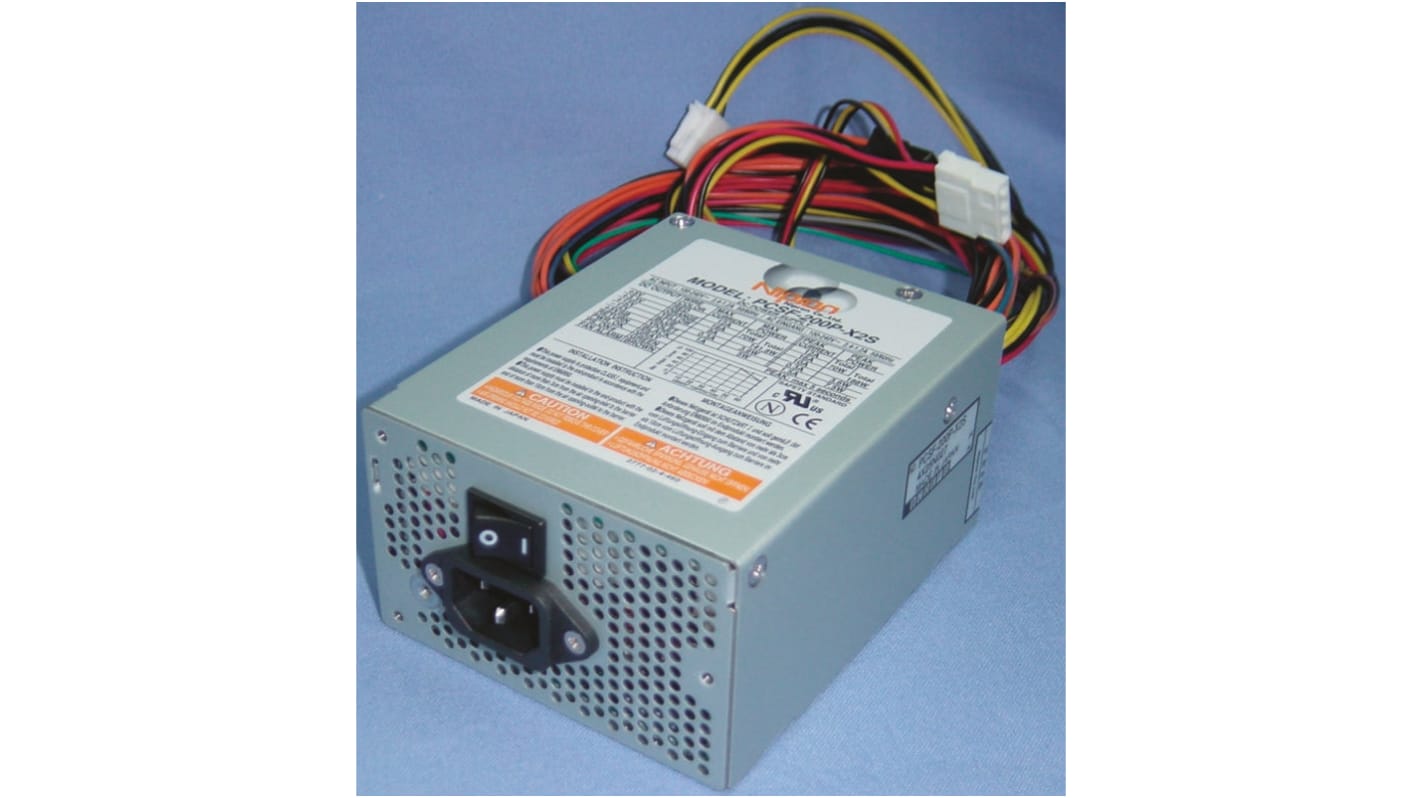 Nipron PC 電源, 入力：85 → 264V ac, 出力：3.3 V dc, 5 V dc, ±12 V dc, 定格電力：150.4W  PCSF-200P-X2S | RS