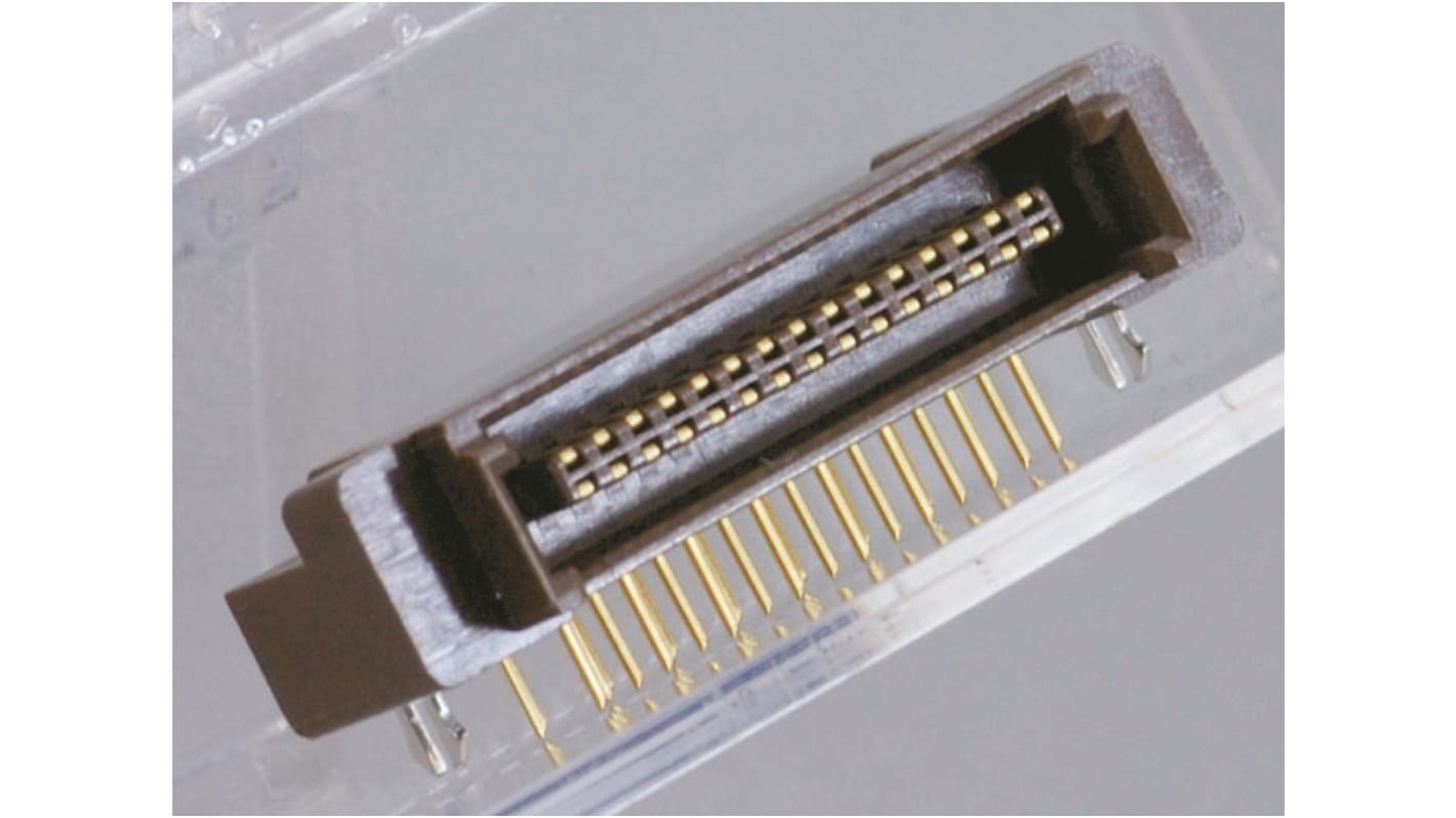 KEL Corporation 8900 Series Right Angle Through Hole Mount PCB Socket, 50-Contact, 2-Row, 2.54mm Pitch, Solder