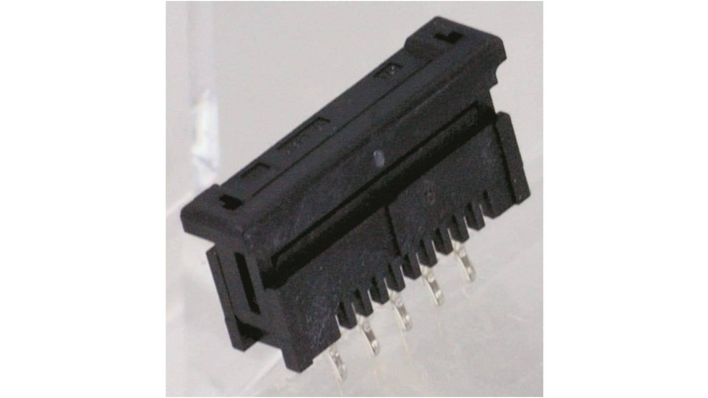 日本压着端子制造 FPC连接器, 母座, 16p, 1mm间距, 单排, THT安装, 直向, 500mA, 50 V 交流/直流