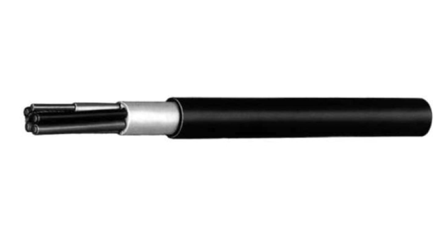 RS PRO Multicore Industrial Cable, 5 Cores, 4 mm², Unscreened, 100m, Black PVC Sheath, 11 AWG