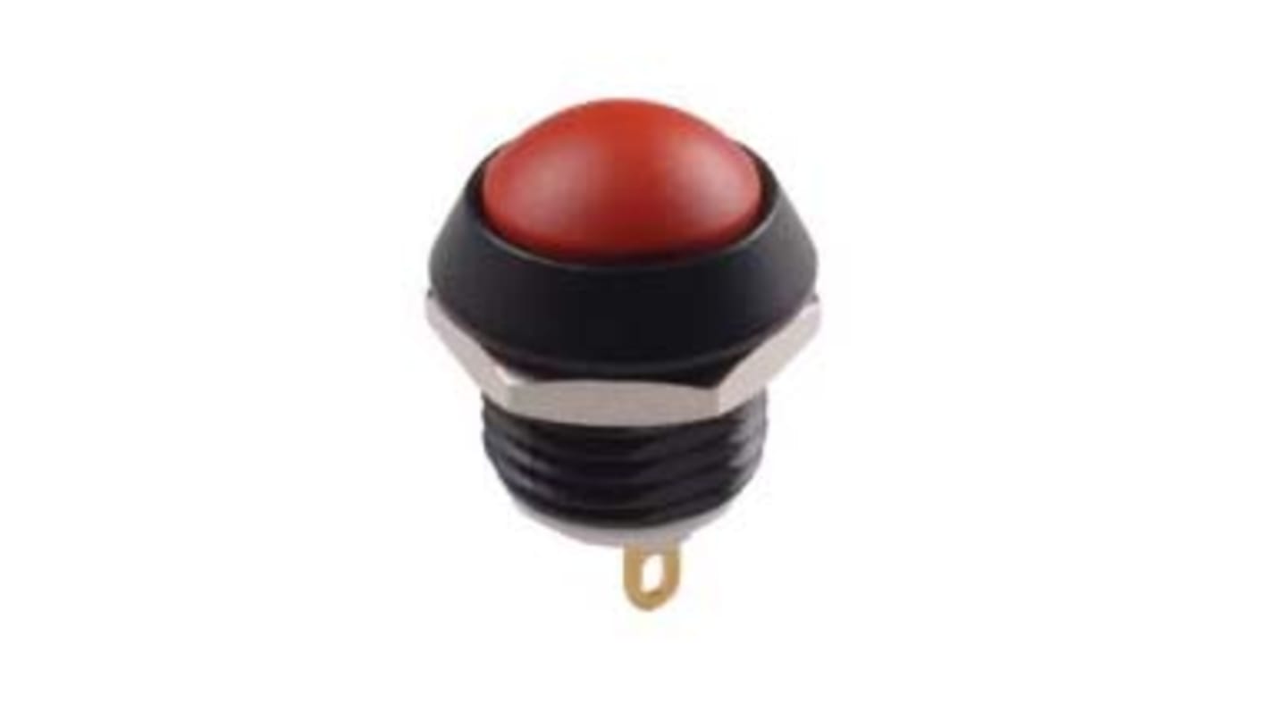 Interruptor de Botón Pulsador C & K, color de botón Negro, SPST, acción momentánea, 200 mA a 24 V dc, 400 mA a 32 V ac,