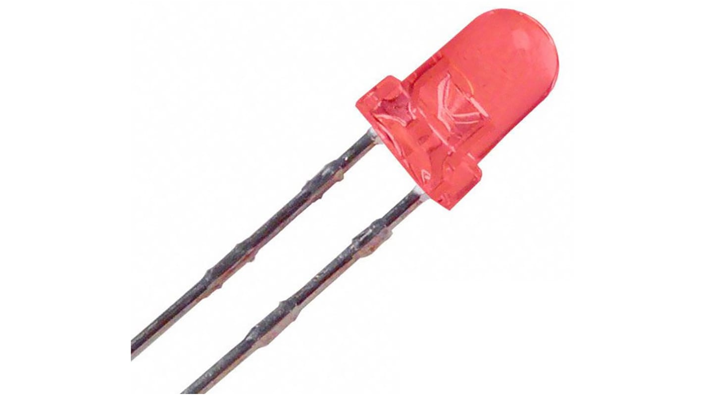LED ROHM, Rojo, 650 nm, Vf= 2 V, 40°, mont. pasante, encapsulado 3 mm (T-1)
