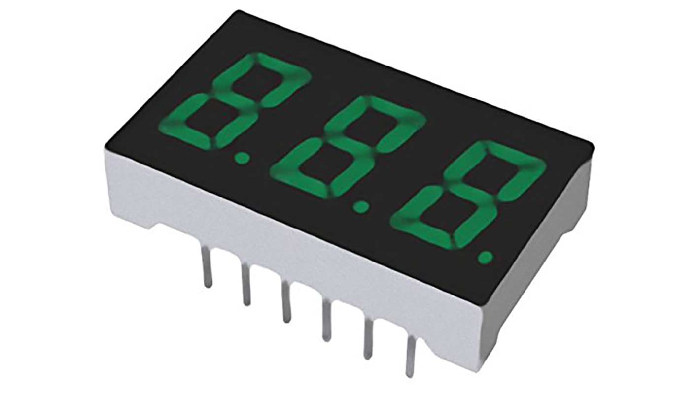 LB-303MA ROHM 3 Digit LED LED Display, CA Green 6.3 mcd RH DP 8mm