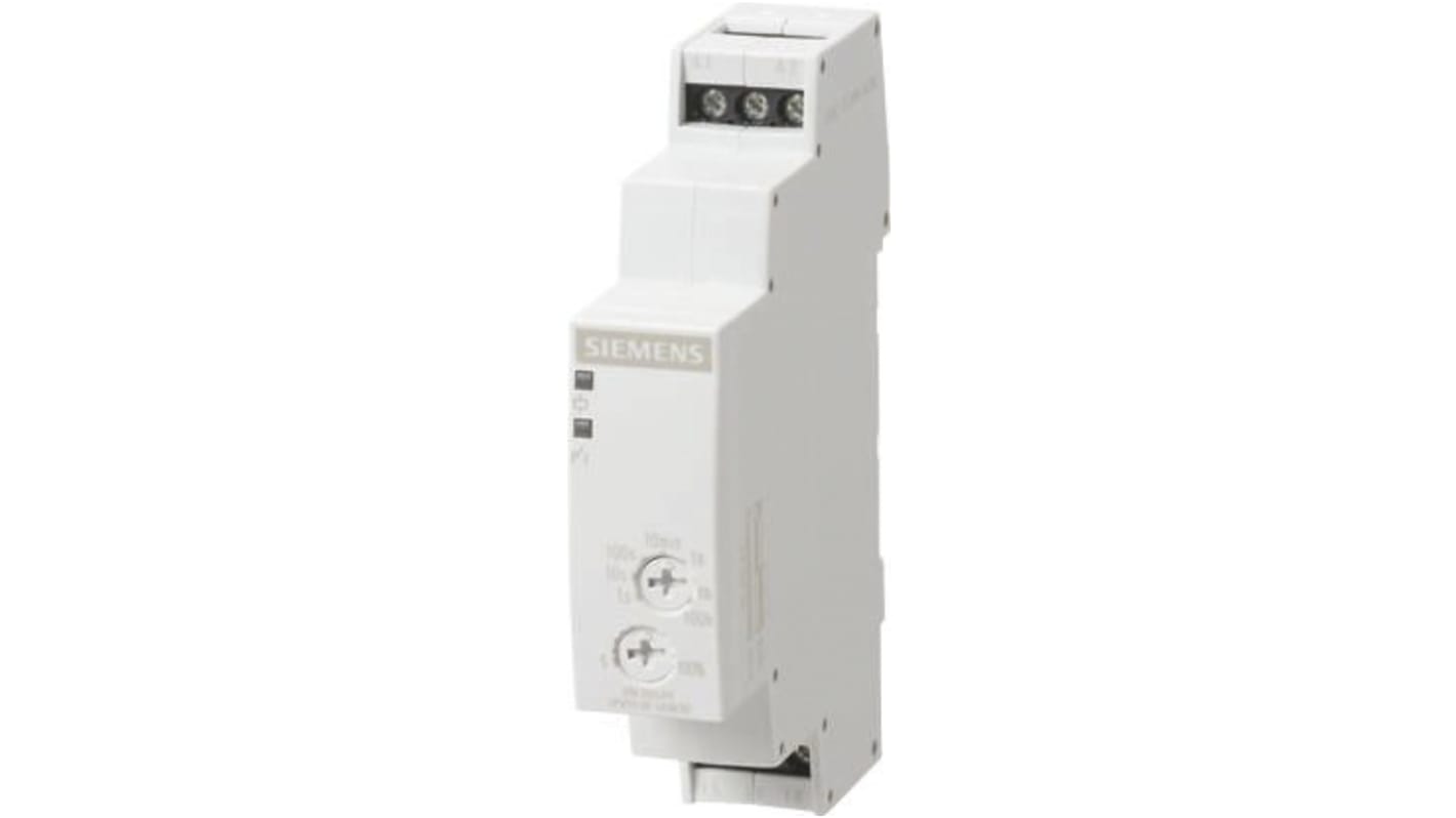 Siemens DIN Rail Mount Timer Relay, 180 → 240V ac/dc, 1-Contact, 0.05 → 360000s, SPDT