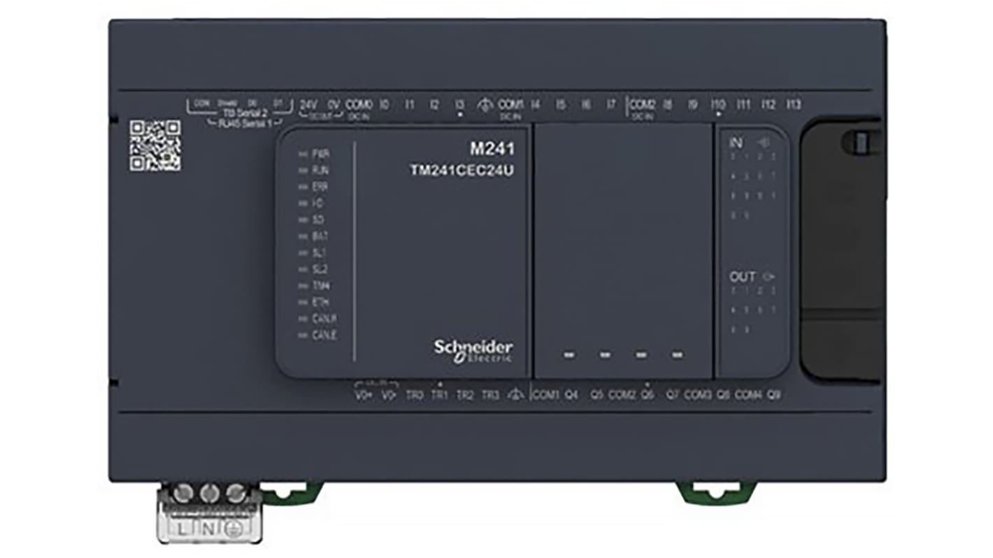 Rs-Online CPU PLC Schneider Electric Modicon M241 ingressi: 14 uscite: 10 24 I/O 100 → 240 V