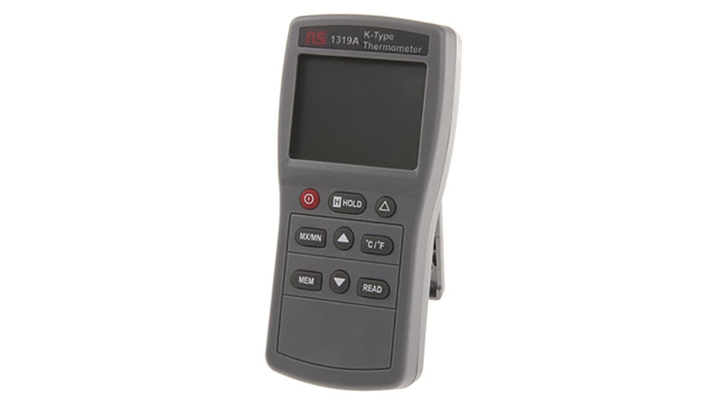 RS PRO Recording Digital Thermometer for Industrial Use, K Probe, 1 Input(s), +1350°C Max, ±0.75 % Accuracy