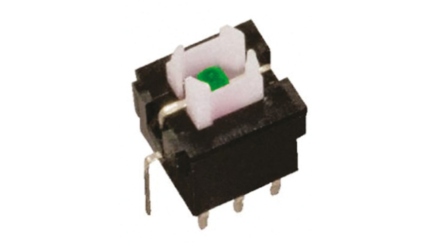 Copal Electronics Illuminated Push Button Switch, Momentary, DPDT