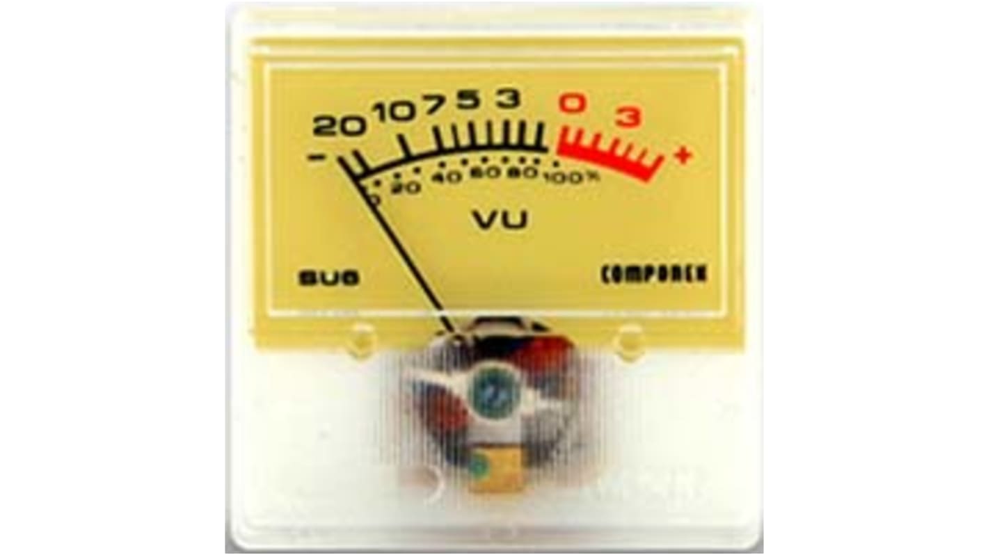 Amperometro analogico da pannello Anders Electronics, max 250μA, foro L 37mm x H 22mm