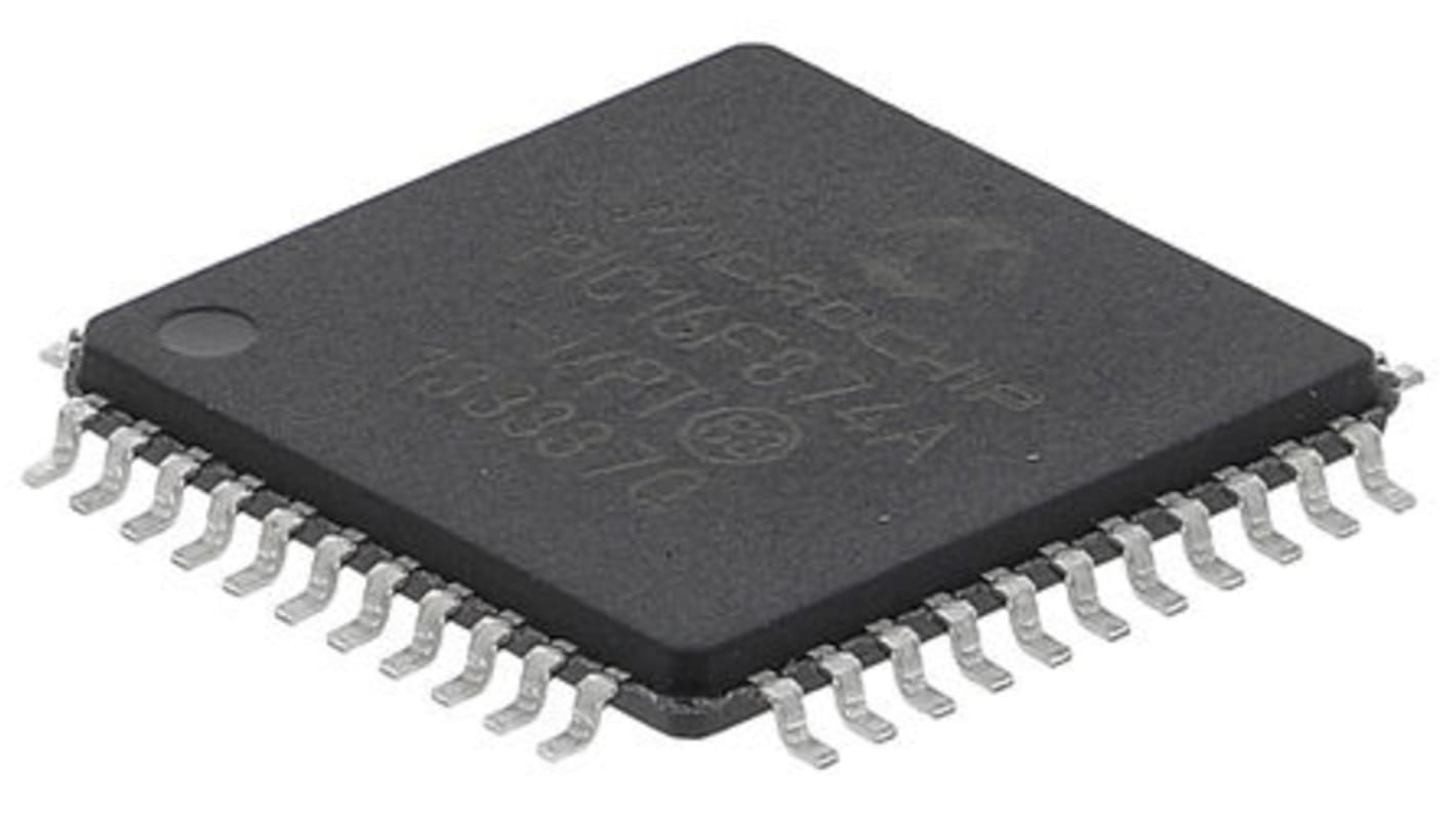 Microchip, 8bit PIC, PIC16F Microcontroller, 20MHz, 7.2 kB, 128 B Flash, 44-Pin TQFP