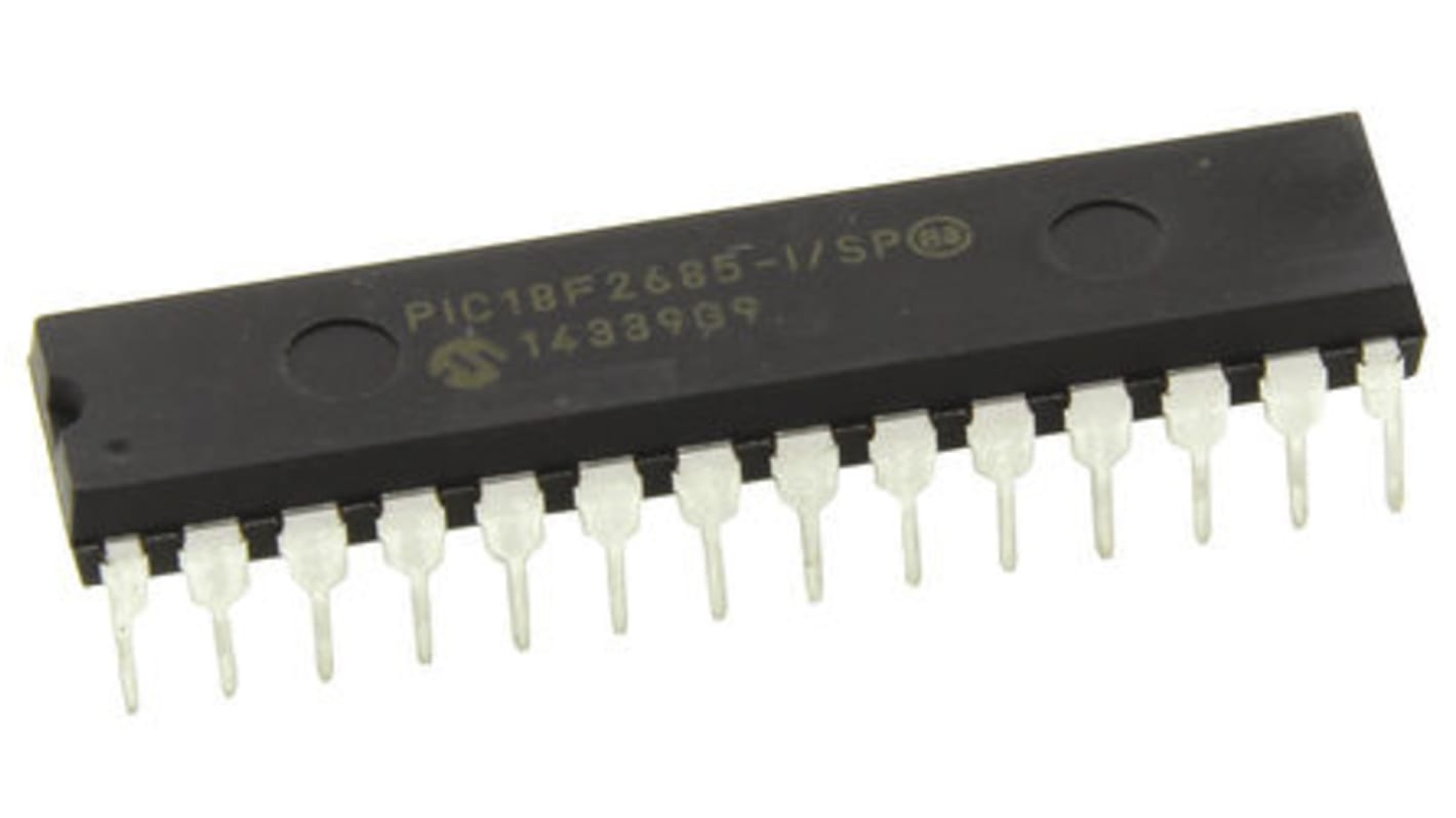 Microchip, 8bit PIC, PIC18F Microcontroller, 40MHz, 1.024 kB, 96 kB Flash, 28-Pin SPDIP