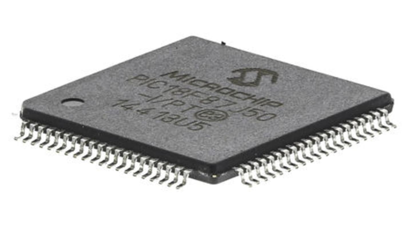 Microchip PIC18F单片机, PIC内核, 80针, TQFP, 最大48MHz, 128 kB 闪存, 3.904 kB RAM