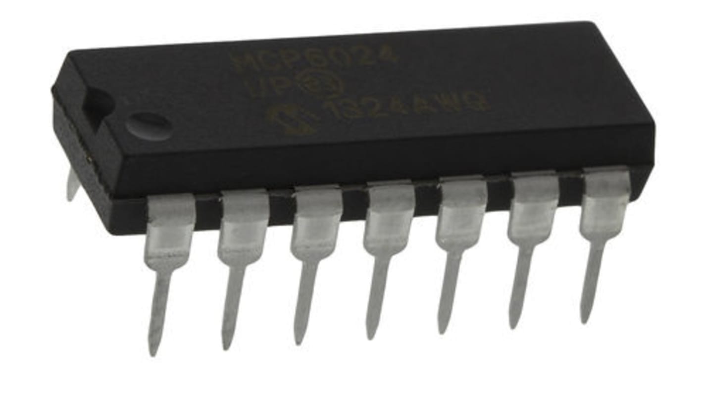Amplificateur opérationnel Microchip, montage Traversant, alim. Simple, PDIP Précision 4 14 broches