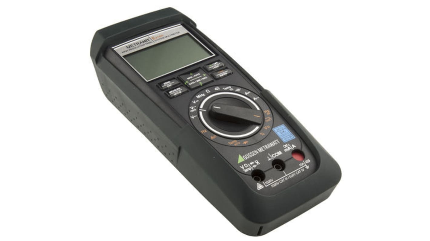 Gossen Metrawatt METRAHIT PM XTRA Handheld Digital Multimeter, True RMS, 10A ac Max, 10A dc Max, 1000V ac Max