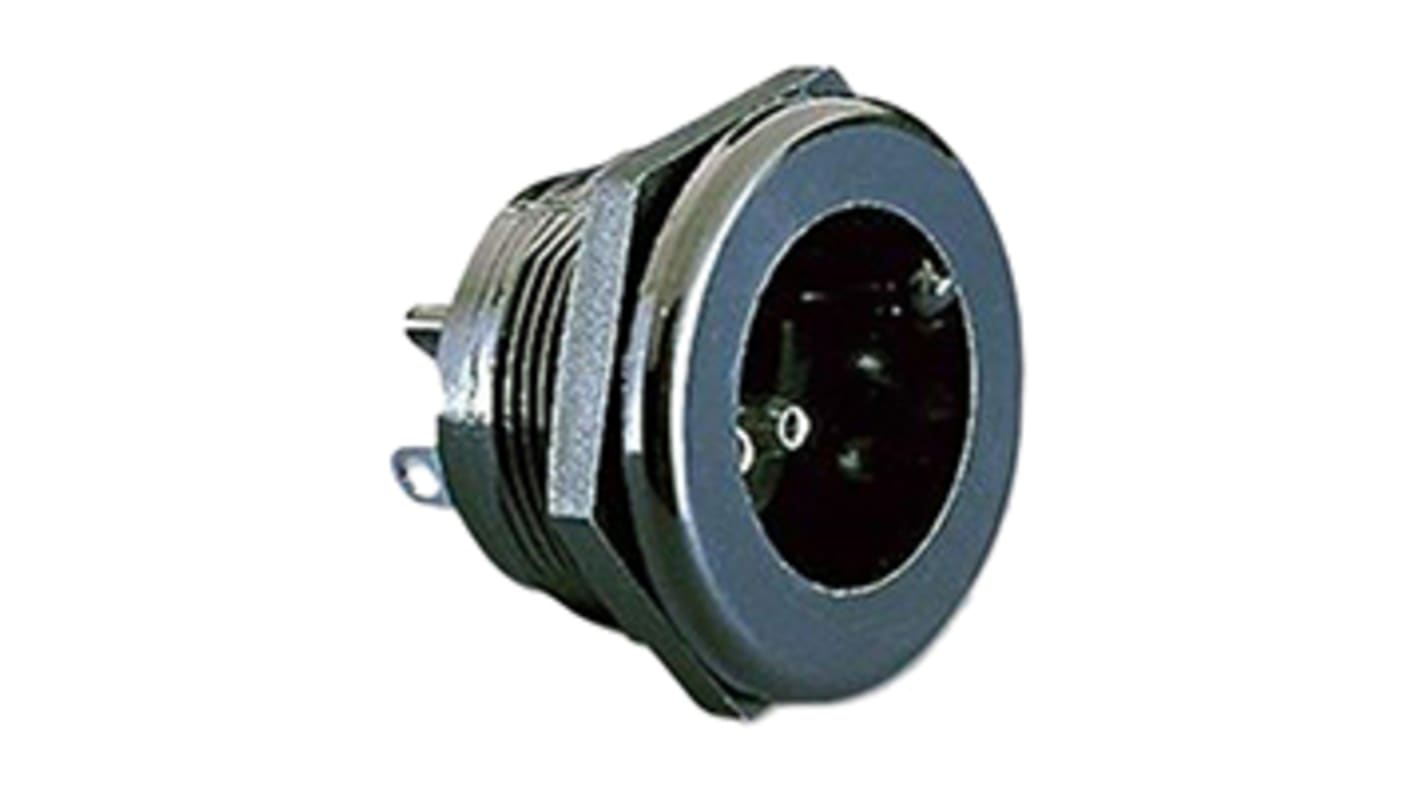 Bulgin Miniature Power Connector Panel Mount, Solder Termination, 3A, 250 V ac