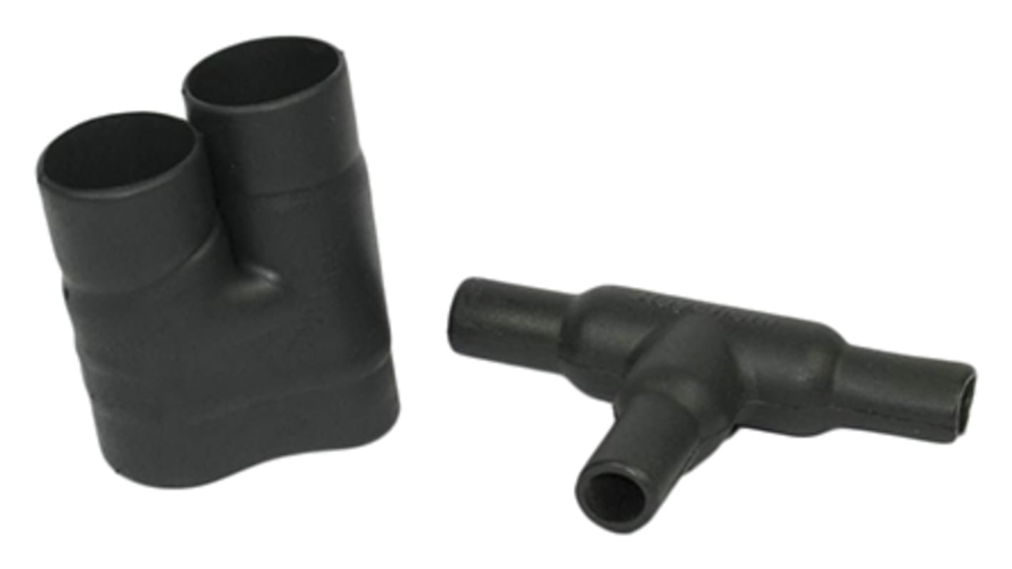 TE Connectivity Wärmeschrumpfschlauch, T-Gelenk, Ø 26.9mm Ø 12.7mm, Elastomer, Schwarz, 2-Wege +175°C