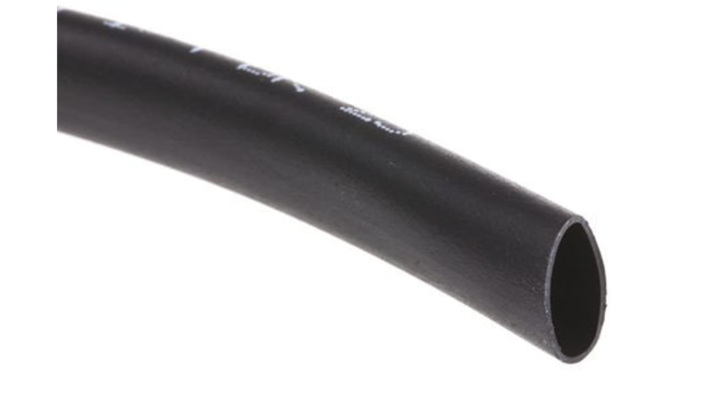 TE Connectivity Heat Shrink Tubing, Black 19mm Sleeve Dia. x 75m Length 2:1 Ratio, DR-25-TW Series