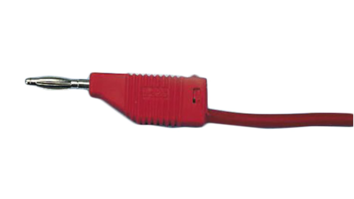 Staubli 2 mm Connector Test Lead, 30 V ac, 60V dc, Black, 1m Lead Length
