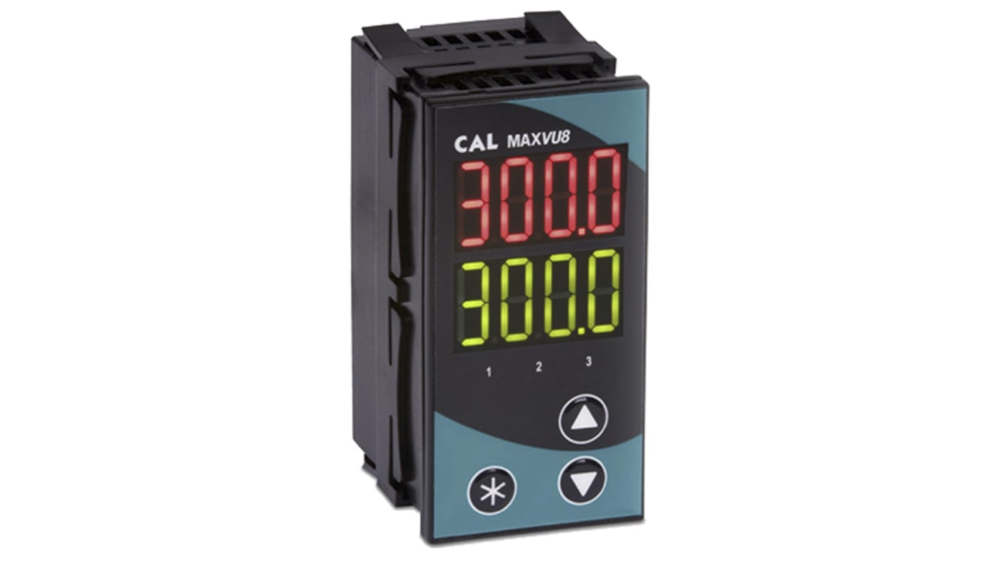 CAL MAXVU Panel Mount PID Temperature Controller, 96 x 48mm 1 Input, 3 Output Relay, SSR, 110 → 240 V ac Supply