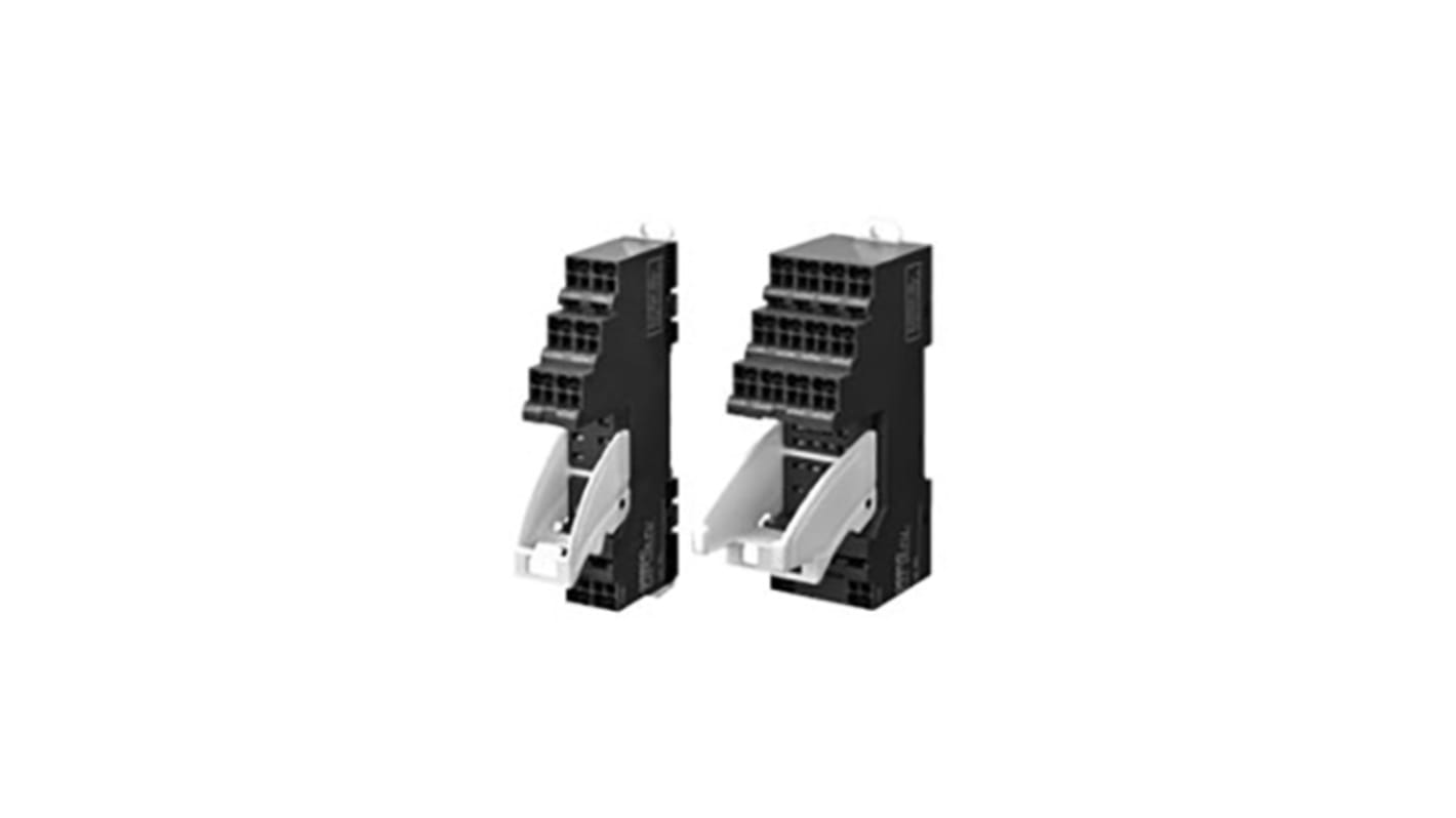 Omron 8 Pin 250V ac DIN Rail Relay Socket, for use with H3Y Series Timer, H3YN Series Timer