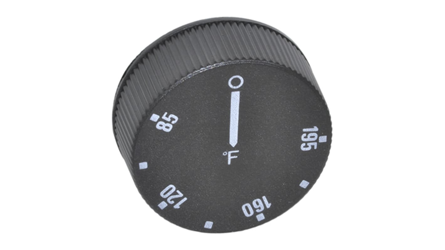 Selco Black Potentiometer Knob, CAP-85-195-KNOB