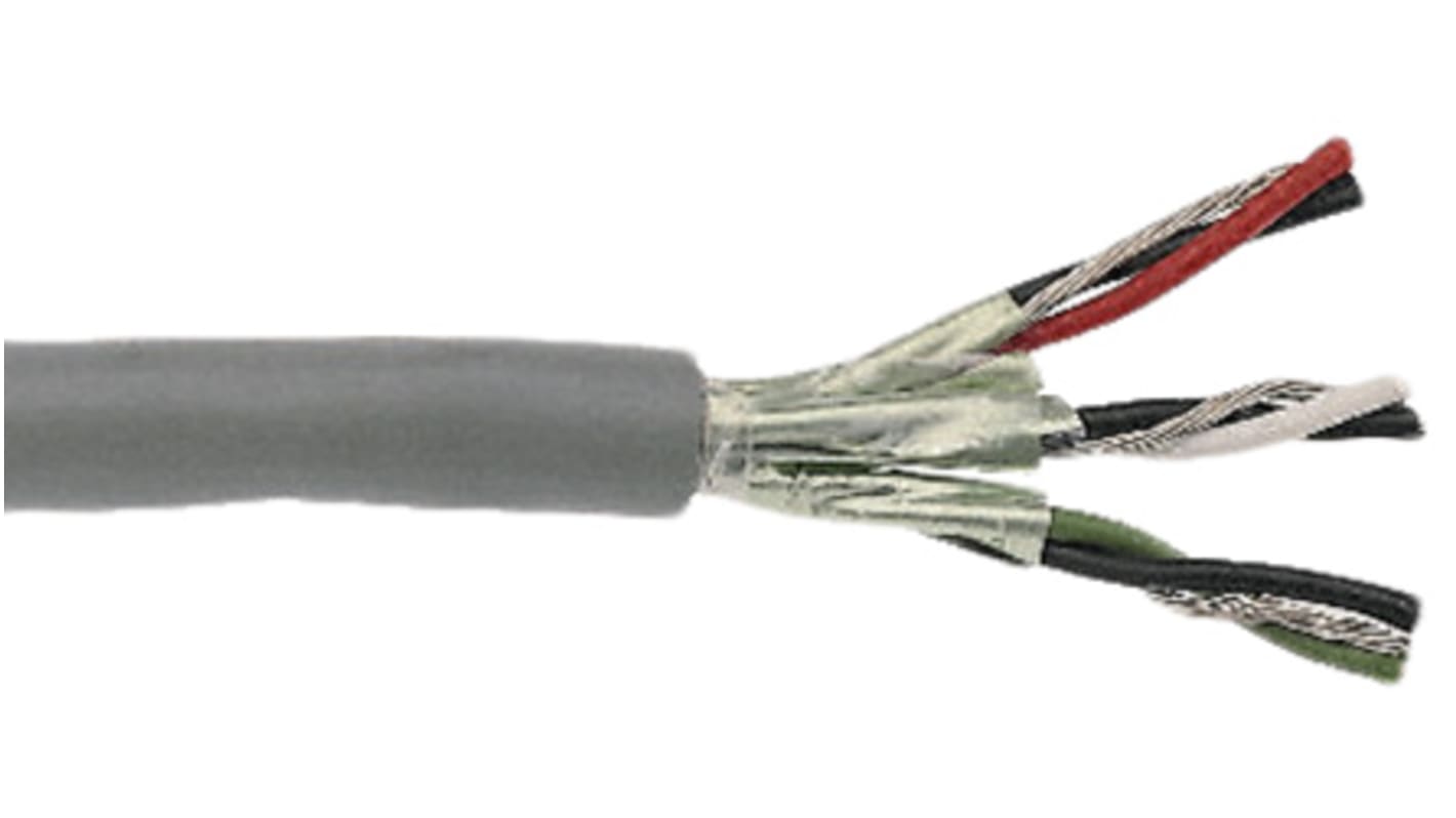 Alpha Wire Alpha Essentials Communication & Control Series Data Cable, 3 Pairs, 6 Cores, 0.23 mm², Screened, 24 AWG,