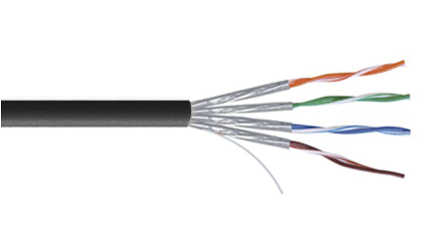 Kabel Ethernet Cat7 długość 100m Niezakończony RS PRO PVC średnica 7.5mm