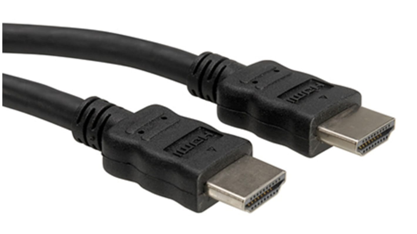 Roline HDMI-Kabel A HDMI Ethernet Stecker B HDMI Ethernet Stecker, 3m, Schwarz