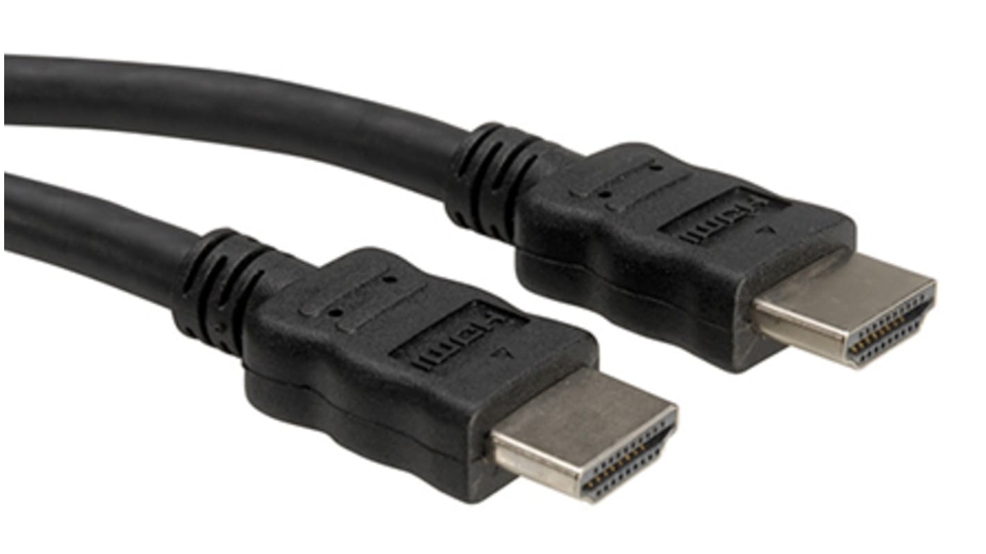 Roline HDMI-Kabel A HDMI Ethernet Stecker B HDMI Ethernet Stecker, 10m, Schwarz