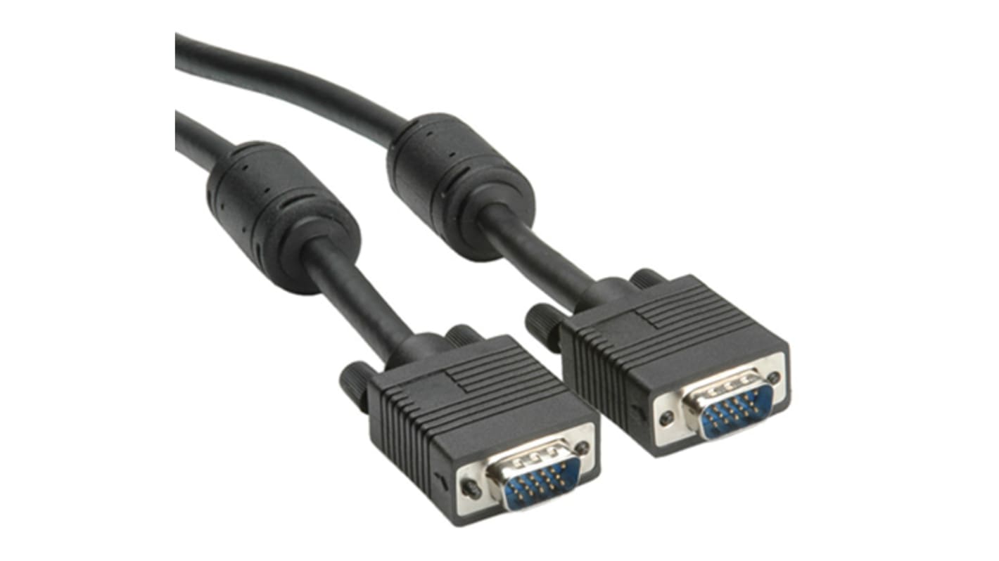 Roline Male VGA to Male VGA Cable, 6m Black
