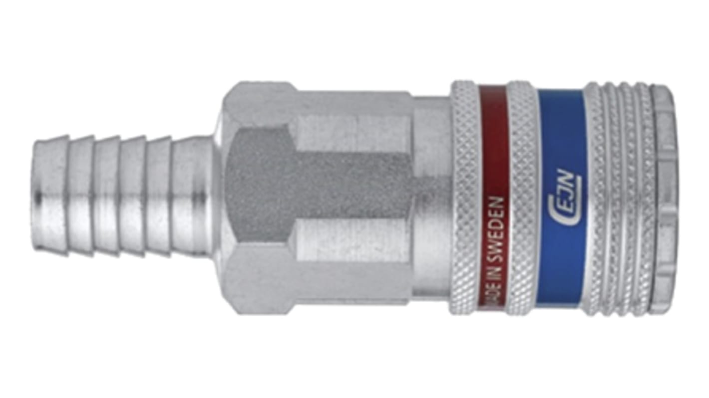 Raccord rapide pneumatique CEJN, Tuyau cannelé vers Mâle 8mm en Laiton, acier inoxydable
