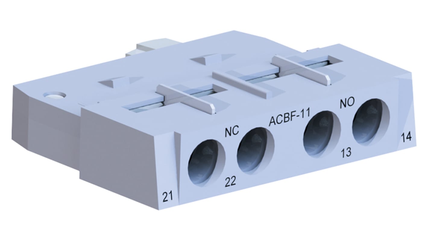 WEG Auxiliary Contact Block, 2 Contact, 1NC + 1NO, Front Mount