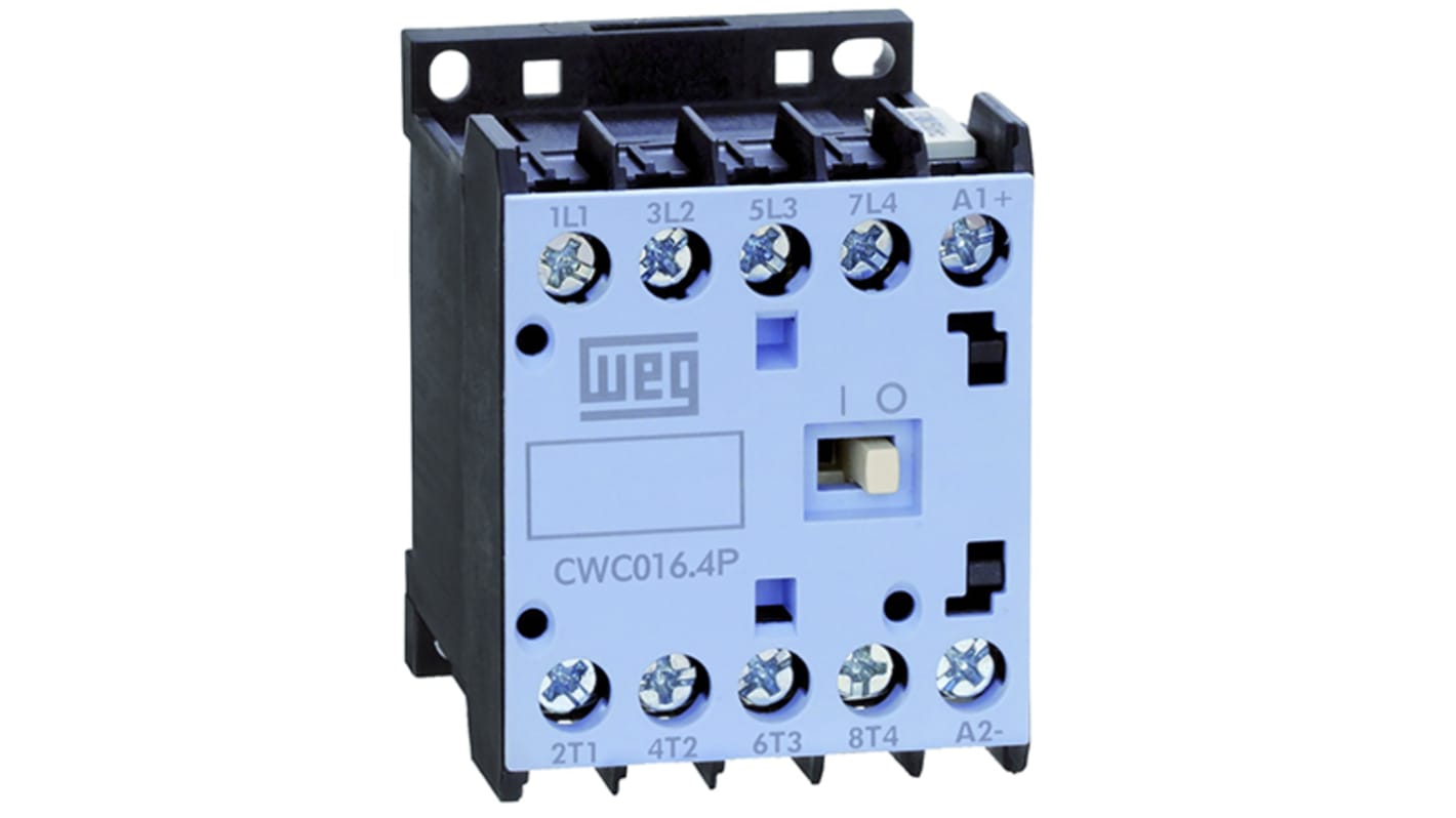 WEG CWC Contactor, 230 V ac Coil, 4-Pole, 7 A, 4NO, 690 V ac