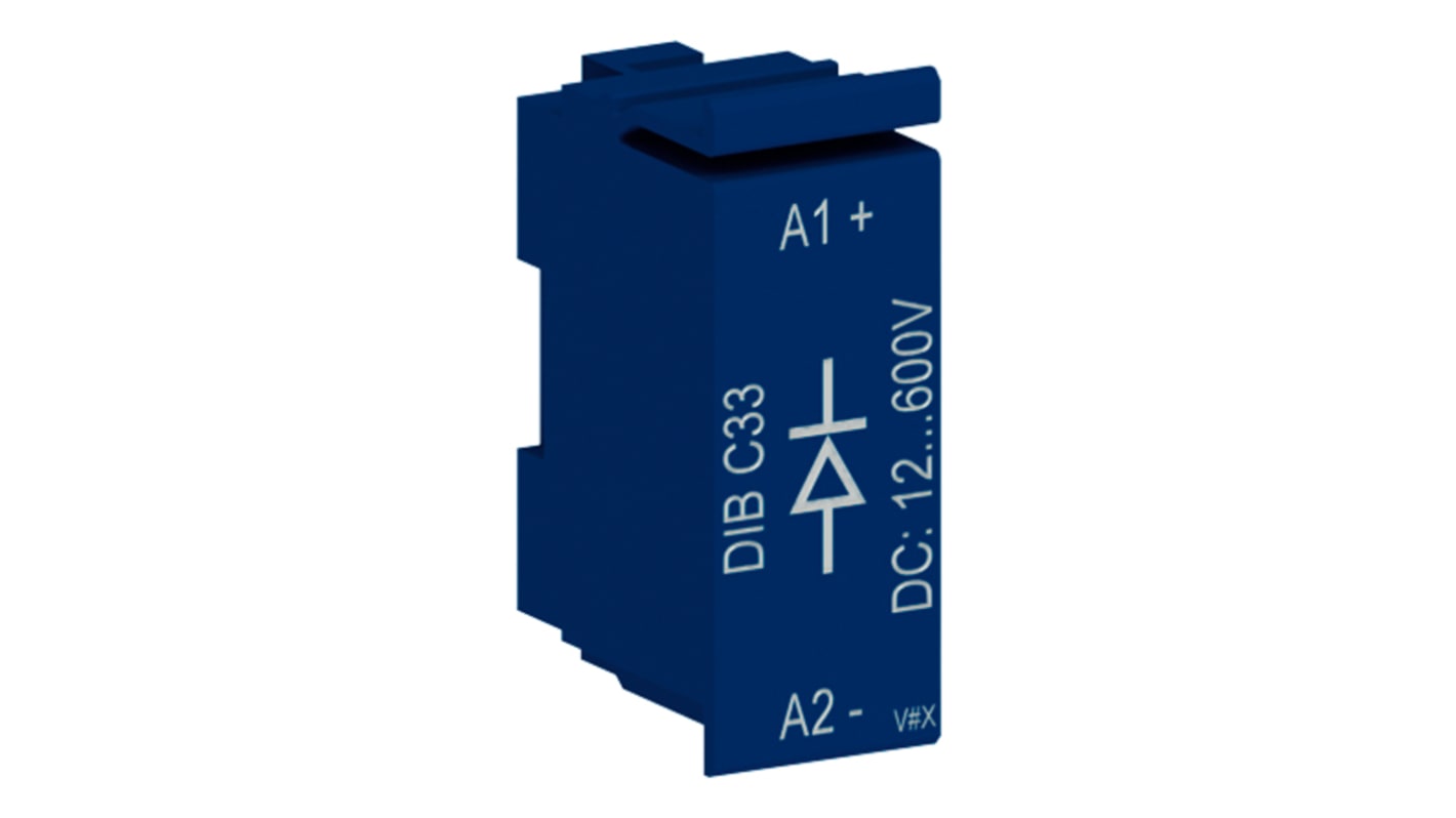 WEG Surge Suppressor for use with CWB9 to CWB38 Contactors (DC Coil), 12 → 600 V dc