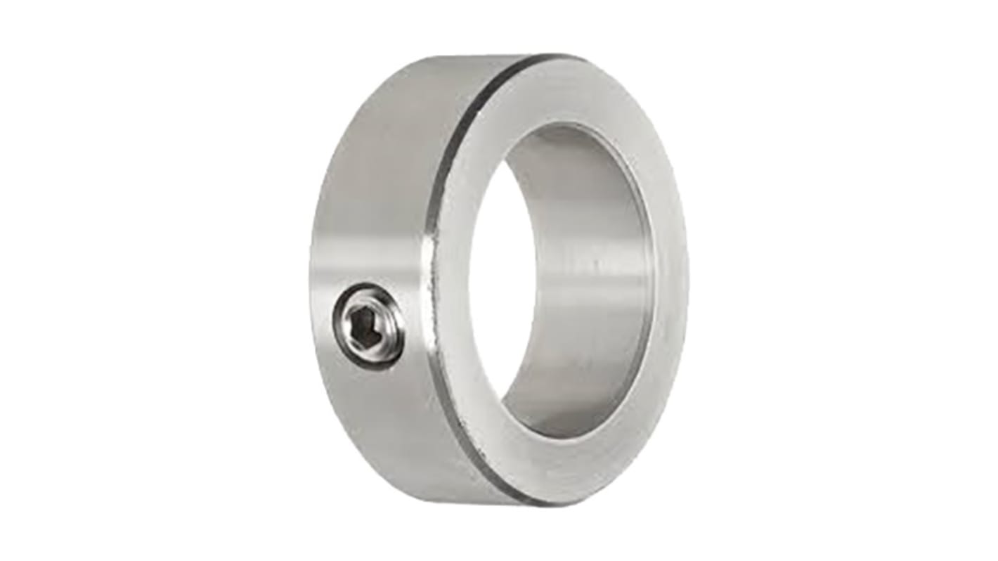Collare per albero RS PRO, Pezzo singolo, Set di viti, ampiezza Singolo, Ø asta 18mm, Ø esterno 32mm, foro M6, in