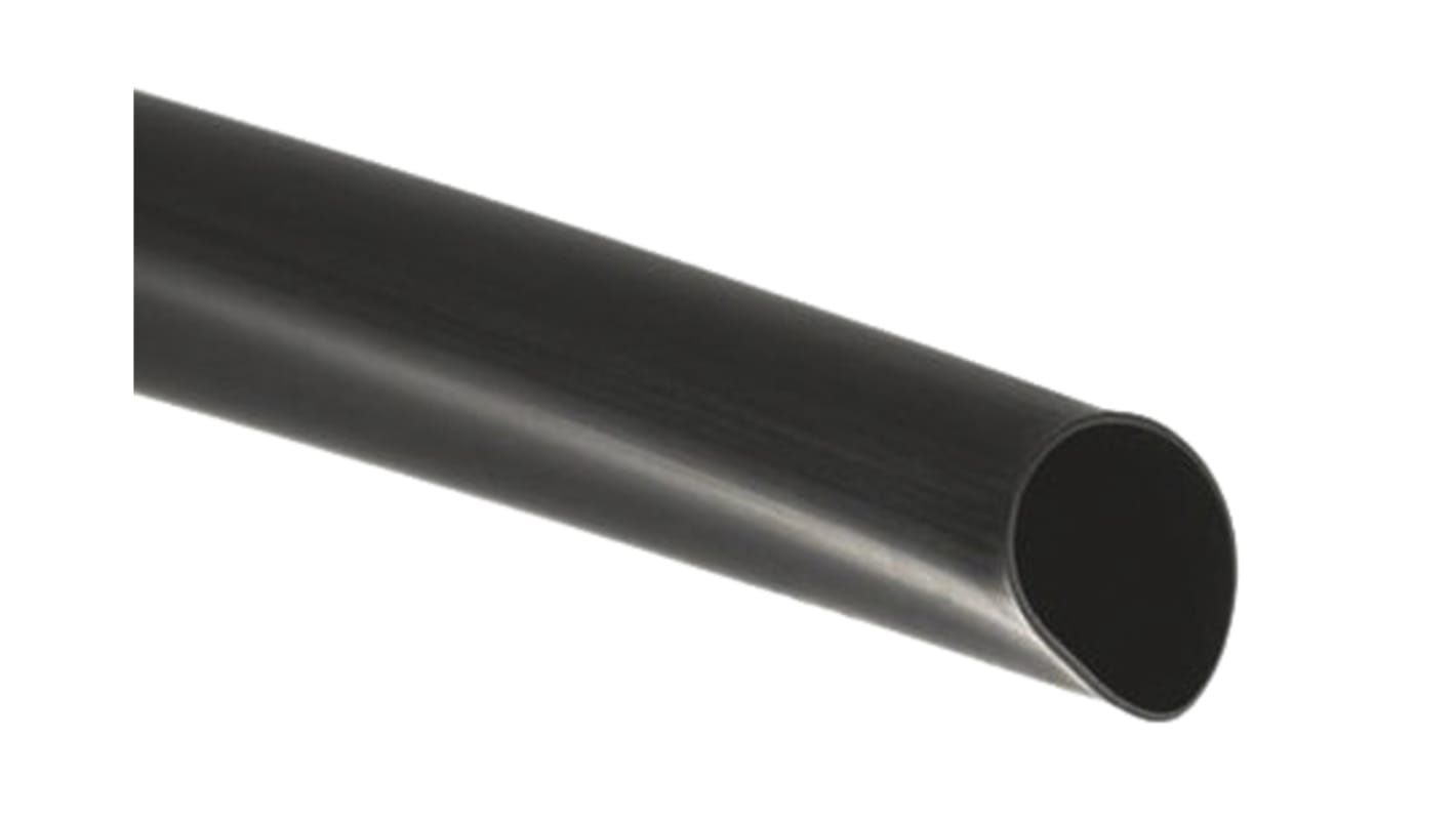 TE Connectivity Adhesive Lined Heat Shrink Tubing, Black 19mm Sleeve Dia. x 1.2m Length 3:1 Ratio, DWFR Series