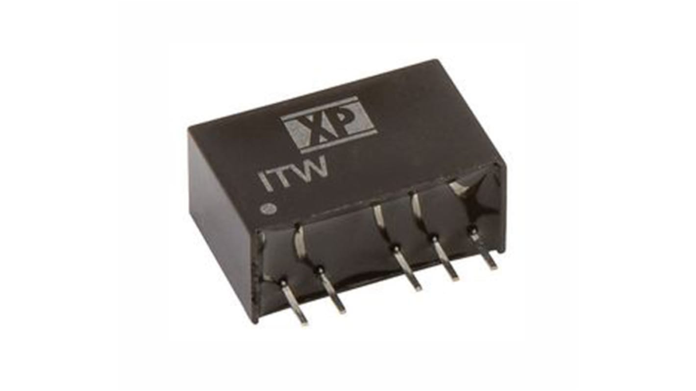 XP Power ITW DC-DC Converter, ±12V dc/ ±42mA Output, 4.5 → 9 V dc Input, 1W, Through Hole, +105°C Max Temp -40°C