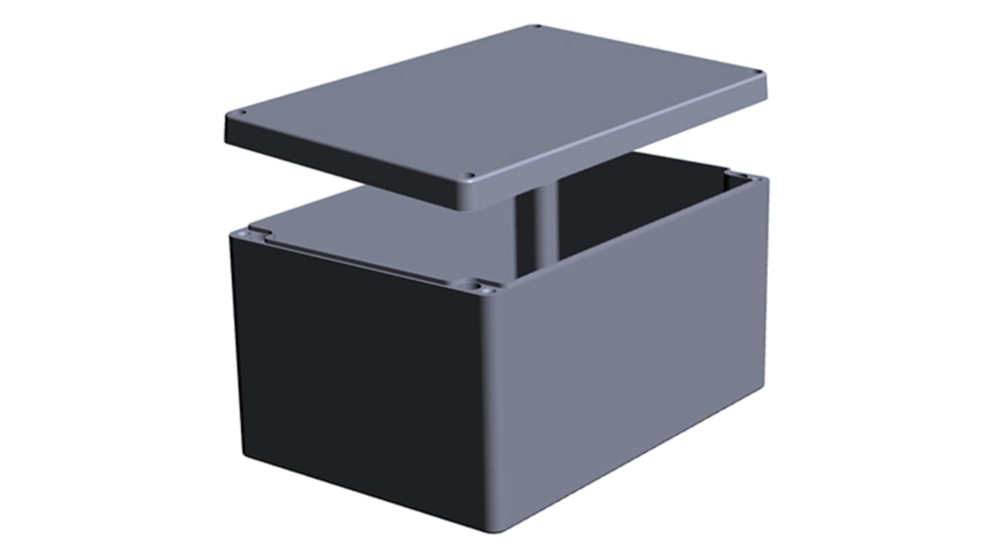 RS PRO Aluminium Enclosure, IP66, Grey Lid, 180 x 330 x 230mm