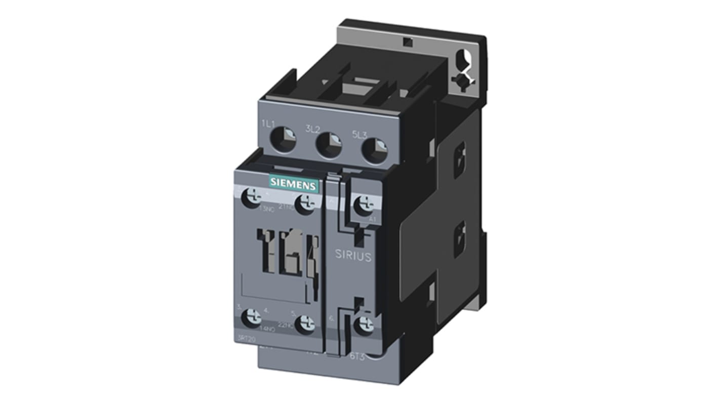 Siemens 3RT2 Control Relay 3NO, 17 A F.L.C, 40 A Contact Rating, 110 Vac, 3P, SIRIUS