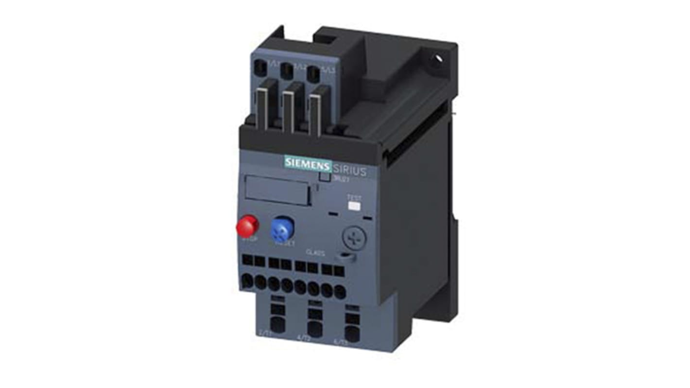Siemens SIRIUS 3RU2 Thermal Overload Relay 1NO + 1NC, 10 A F.L.C, 3 A Contact Rating, 3P, SIRIUS