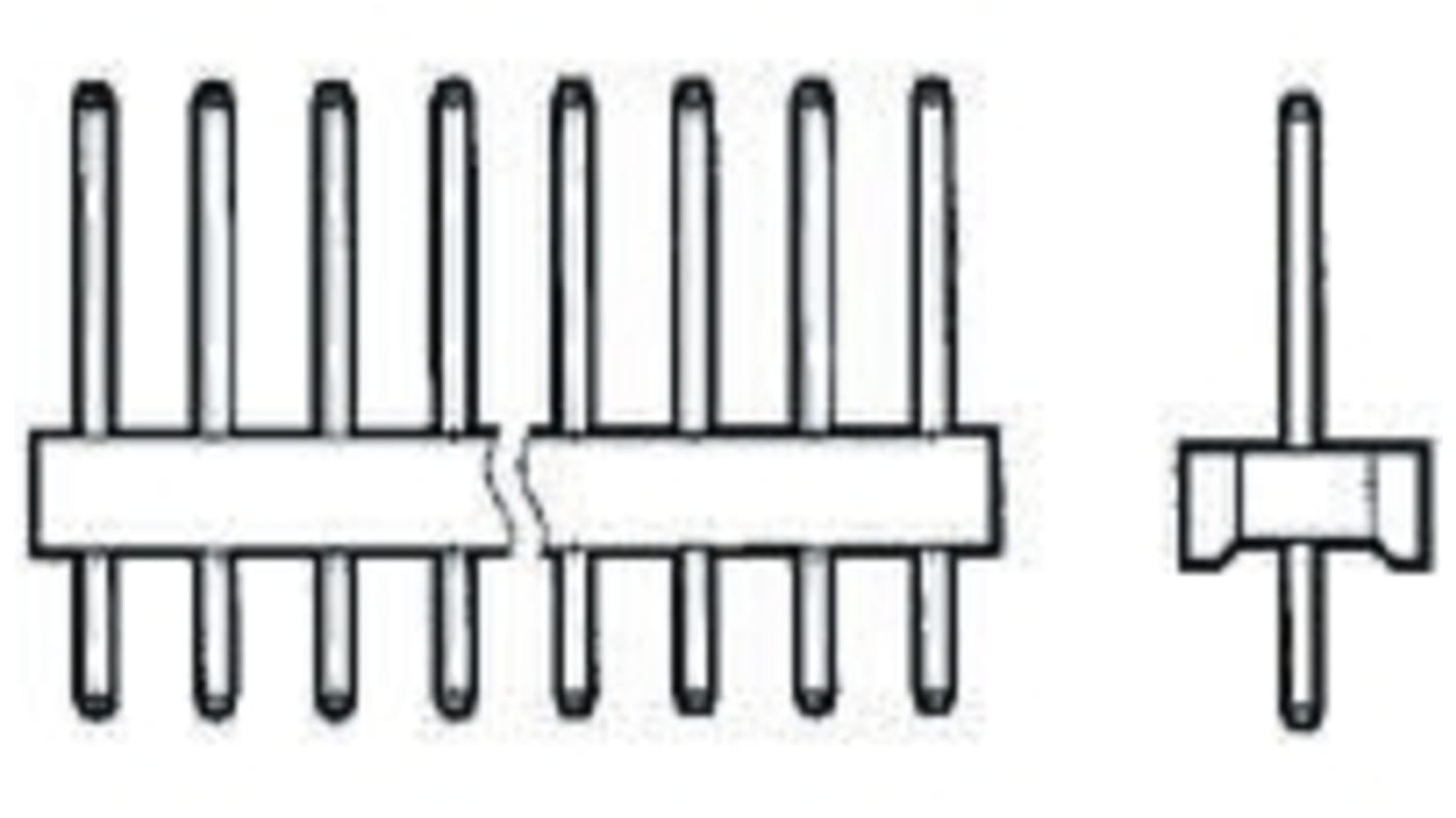 TE Connectivity MTA-156 Series Straight Through Hole Pin Header, 9 Contact(s), 3.96mm Pitch, 1 Row(s), Unshrouded