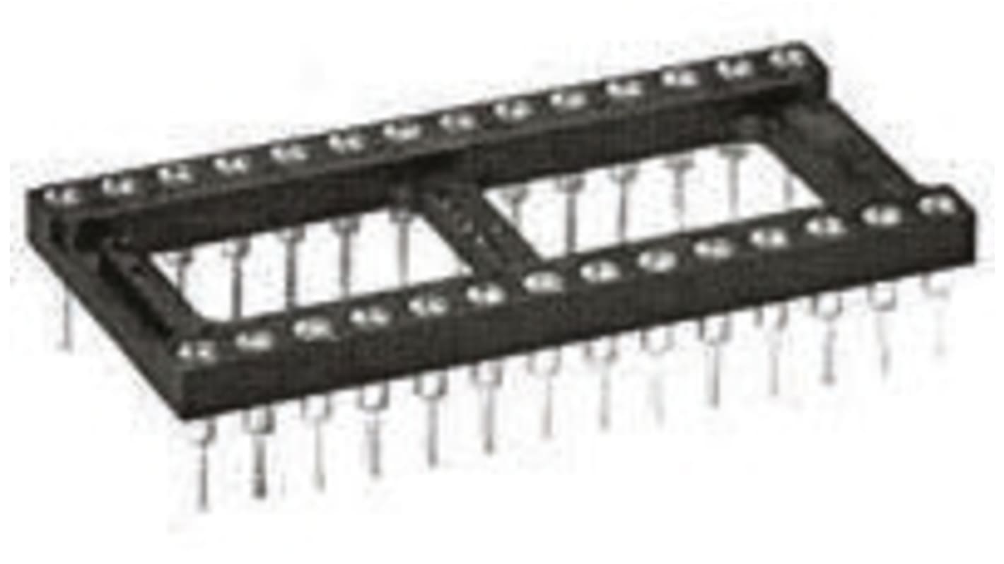 TE Connectivity, DIPLOMATE 800 2.54mm Pitch Vertical 28 Way, Through Hole Turned Pin Open Frame IC Dip Socket, 3A