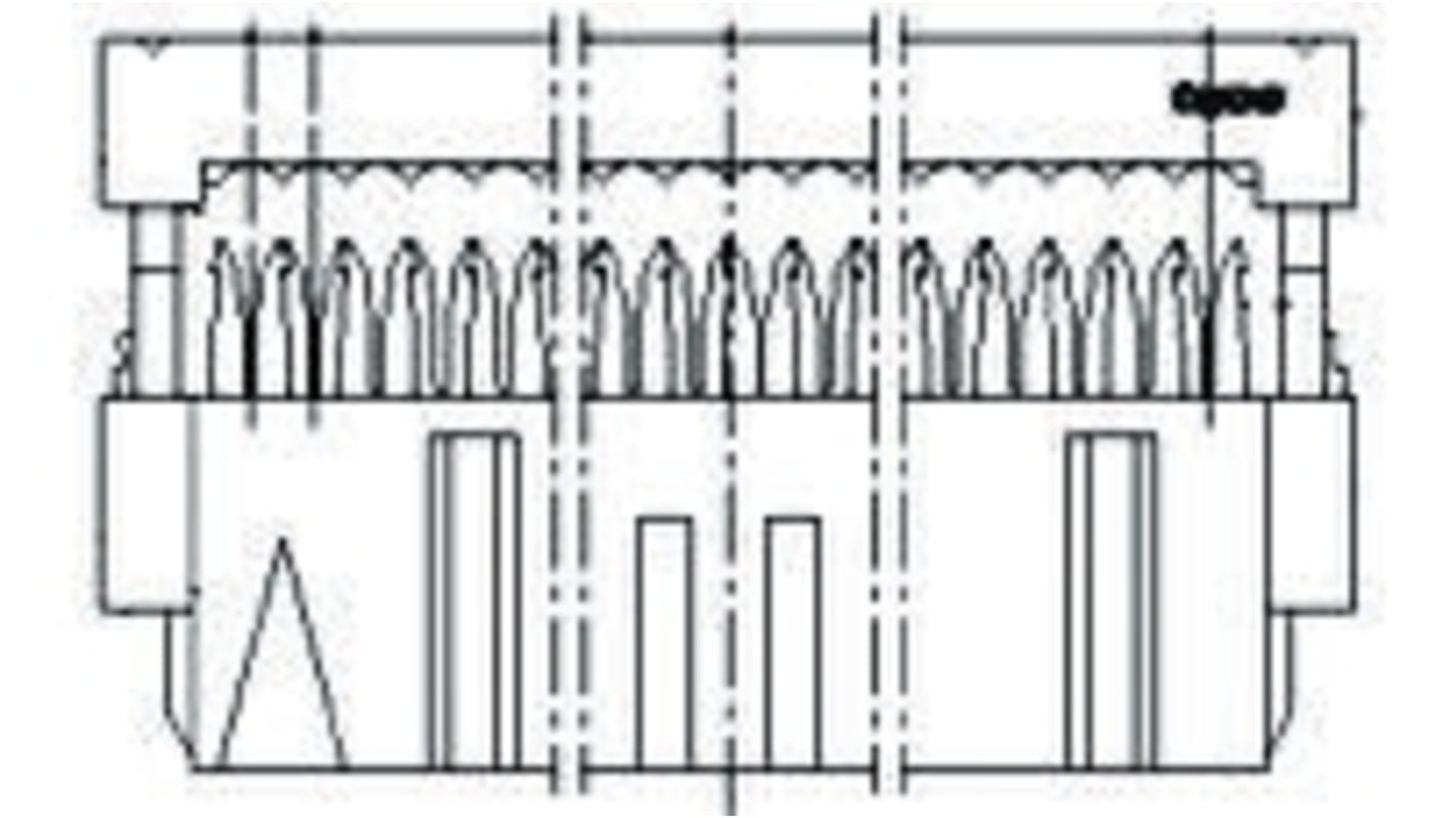 TE Connectivity AMP-LATCH IDC-Steckverbinder Buchse, gewinkelt, 14-polig / 2-reihig, Raster 2.54mm