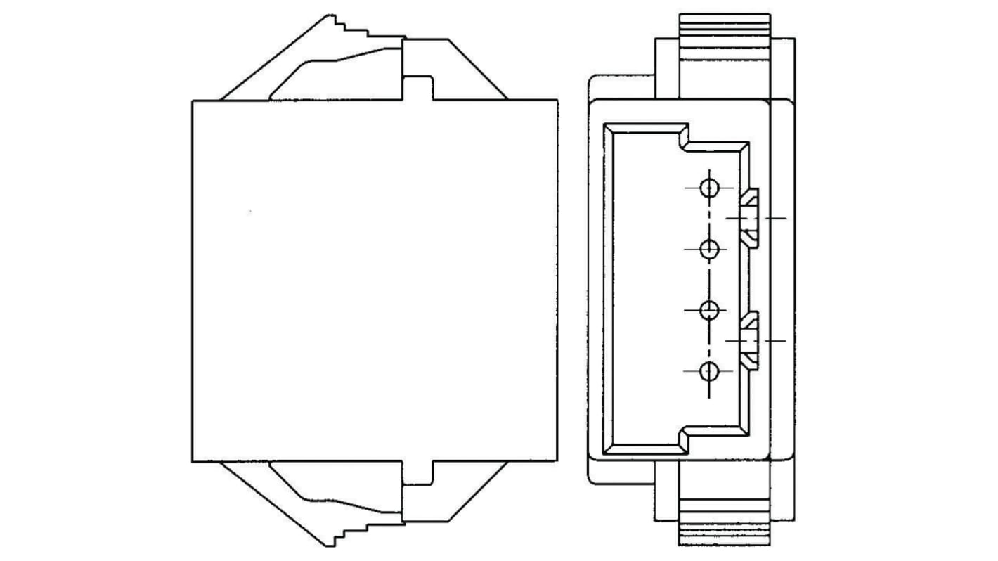TE Connectivity 连接器外壳公插, 10p, 2mm间距, 面板安装, AMP-CT系列