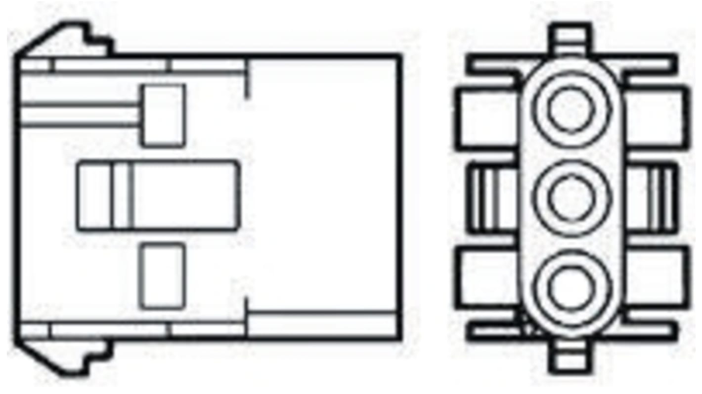 TE Connectivity, Universal MATE-N-LOK Female Connector Housing, 6.35mm Pitch, 6 Way, 1 Row