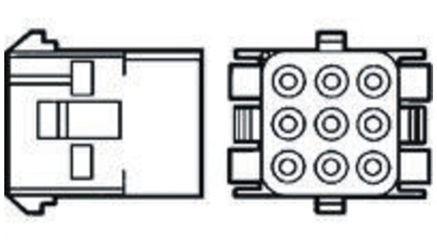 TE Connectivity Universal MATE-N-LOK Steckverbindergehäuse Buchse 6.35mm, 15-polig / 3-reihig Gerade, Tafelmontage